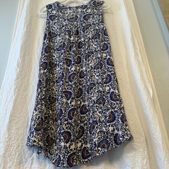Altar’d State Blue Orange White Boho Sleeveless Swing Dress Size Medium - Picture 7 of 12